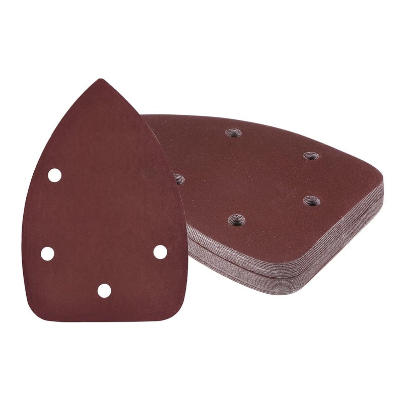 Kozelo 25pcs Mouse Sander Detail Sandpaper - [1000 Grit, 3.5" x 5.5"] Triangle Hook and Loop Assorted Sanding Pads Sheet for Wood Furniture Polishing Use | 5 Hole, Aluminum Oxide - Image 1